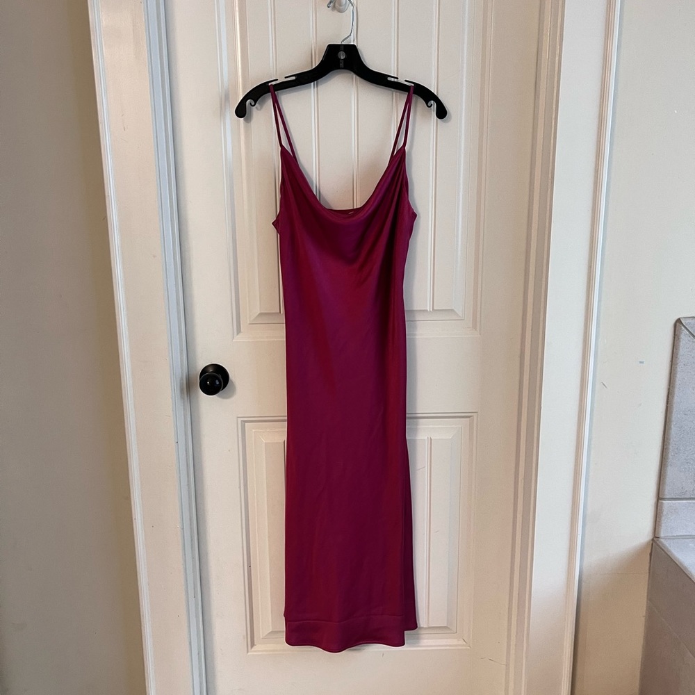 English Factory dress with drape neck detail and adjustable straps.